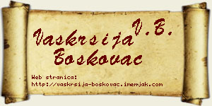 Vaskrsija Boškovac vizit kartica